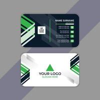 Modern and creative business card template, green and black color gradient shape design vector