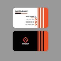 Black and orange shape business card template, free business and visiting card download vector