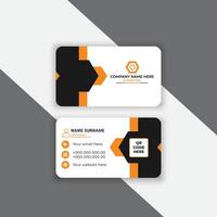 Black and yellow color modern business card design vector