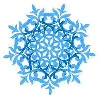 Snowflake template. Snowflake icon. Blue Snowflake. Snow winter. Merry Christmas and happy new year greeting card design element. Illustration isolated on white. Winter background vector