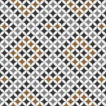 Monochrome Moroccan Circles. Seamless pattern with geometric floral or leaves, repeating curve stripe, abstract background, decorated tile, ceramic, wallpaper, fabric, printing, wrapping. vector