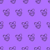 Seamless pattern background with monoline summer icons vector