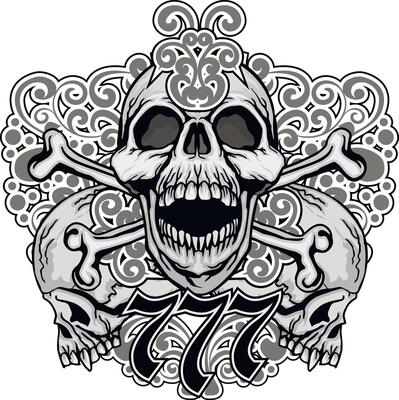 grunge vintage skull and bones