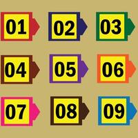 Colorful Bullet Number point Design vector