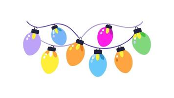 Festive string of colorful christmas lights for holiday decorating vector