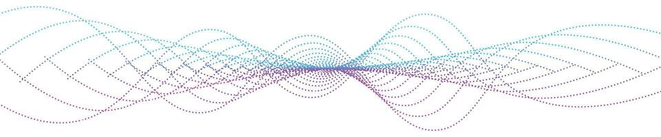 Technology wavy lines. Big data visualization concept, future digital technology and sound wave illustration. Blue and purple gradient lines for business presentation and science design template vector