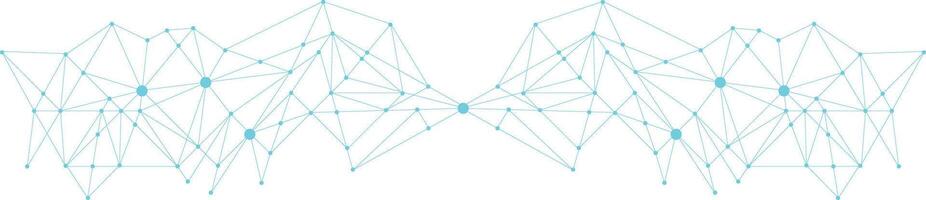 Abstract Global Network Communication Background. Blue Technology Futuristic Network Banner With Connecting Lines and Dots. vector