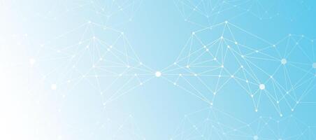 Blue Network Background. Global communication network Background. Digital technology futuristic network banner. Abstract graphic elements for presentation background, science concept, and technology vector