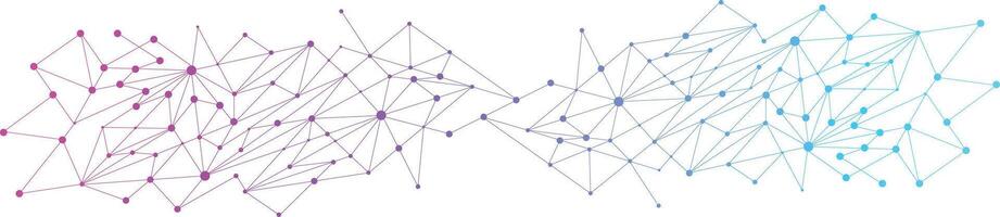 Digital Technology Background with Connected Lines and Dots for Social Network Communication. Concept of Futuristic Network, AI Circuit Board, Big Data Visualization and Cyberspace vector