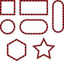 Red And Black Geometric Frames Square, Rectangle, Oval, Circle. Modern, Minimalist Design For Decorative Layout. Graphic Element. illustration vector