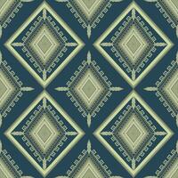 Seamless Geometric Diamond Pattern, Teal and Taupe Diamond Repeat, Interlocking Diamond Mosaic vector