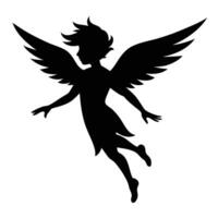 angel fly silhouette vector
