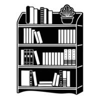 bookshelf white background. vector