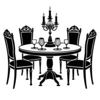dining table with chairs and a candle vector
