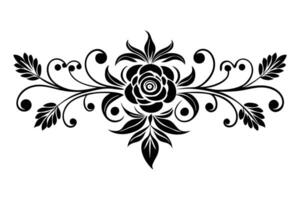 a black and white floral design vector