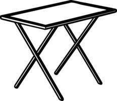 a black and white drawing of a table vector