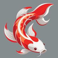 a red and white fishhook on a gray background vector