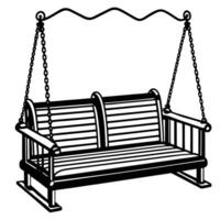 porch swing white background vector