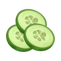 Illustration of cucumber slice vector