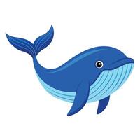 a blue whale with a long tail on a white background vector