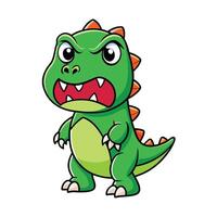 a cartoon dinosaur with an angry expression vector