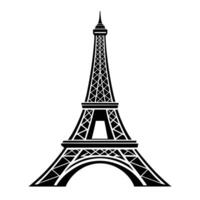 the eiffel tower is shown in black and white vector