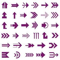 Various arrows and arrows on a white background vector