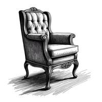 An illustration of a chair with a cushion vector