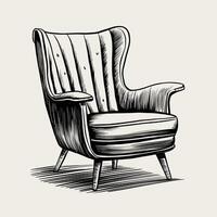 An illustration of a chair in a sketch style vector