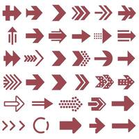 Various arrows and arrows on a white background vector