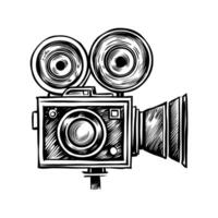 An old camera with two lenses on it vector