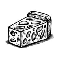 A piece of cheese with holes on it vector