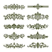 Set of decorative floral design elements vector