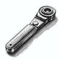 A drawing of a wrench on a white background vector
