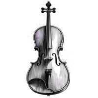 A drawing of a violin on a white background vector