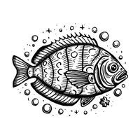 A fish with bubbles and bubbles on it vector