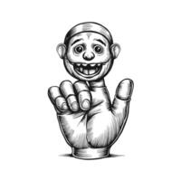 A cartoon hand with a smile on it vector