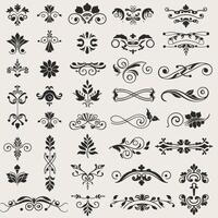 A large set of decorative elements and designs vector