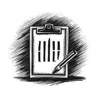 A clipboard with a pen and a check mark on it vector