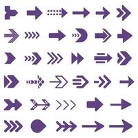 Various arrows and arrows on a white background vector