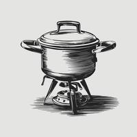 An illustration of a pot on a stand vector