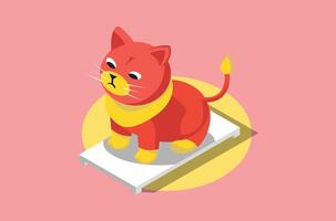 illustration of zodiac cat, with 3d isometric style Suitable for Infographics, Game Assets and Other Graphic Related Assets vector