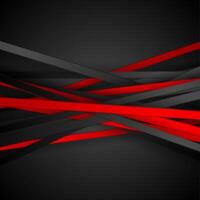 Tech contrast red and black stripes background vector