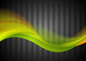 Colorful smooth blurred waves on black background vector