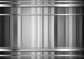 Grey tech background with silver stripes vector