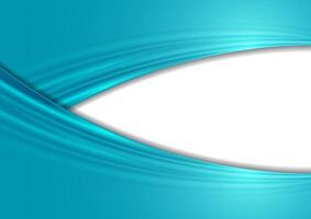 Blue cyan abstract smooth corporate waves background vector