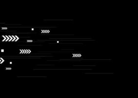 Black tech background with white lines and arrows vector