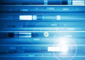 Blue vibrant tech background with squares vector