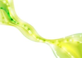 Bright green yellow shiny waves background vector