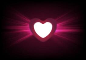 Hearts and glowing luminous effect background vector